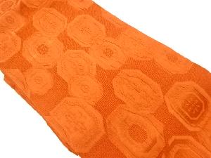 ふくれ織八角形に抽象模様織出し名古屋帯